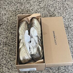 Lucky Brand Metallic Gold Ballet Flats
